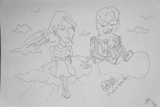 Kaze Tachinu - The Wind Rises with Miori Takimoto and Koji Hoshino at Venice 2013, Sketch by Nesta